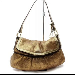 Authentic Fendi Gold Metallic Shearling Fun lined